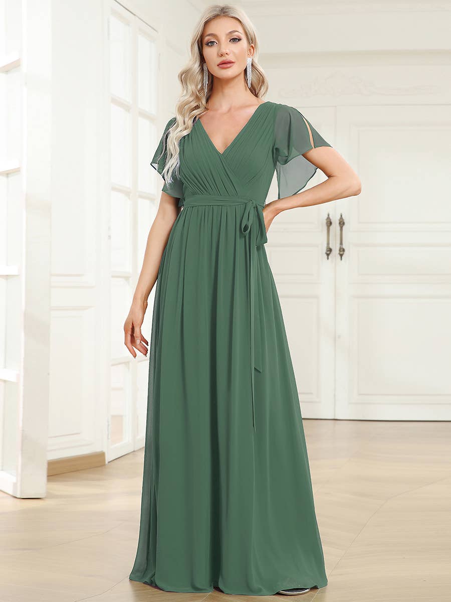 Ever-Pretty - Vente Robe – femme - Robes de soirée à volants à manches courtes exclusives B2B71