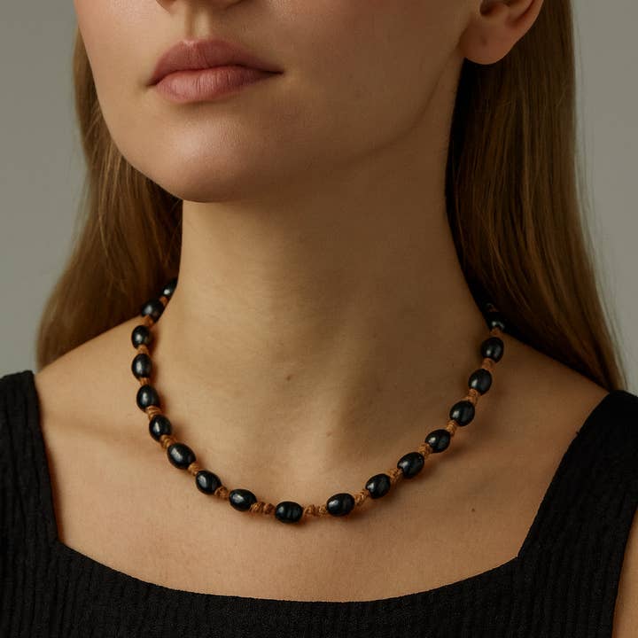 Colar de Pérolas Maré da Meia-Noite por atacado de So... Silver Jewelry