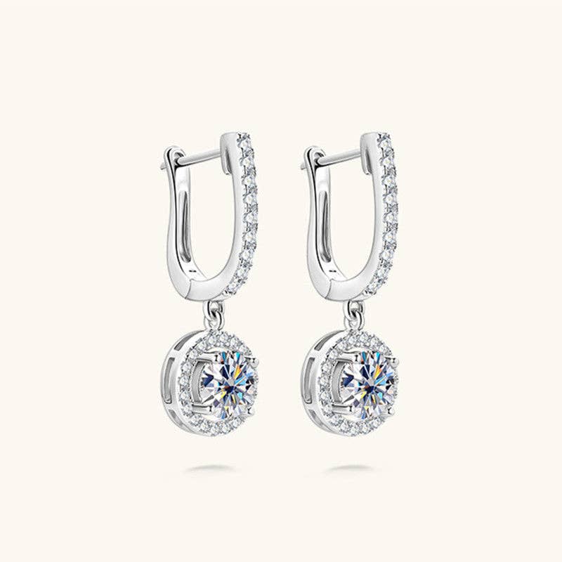 Perimade & Co. LLC - Wholesale Huggie Earrings - Moissanite Latch Back Huggie Earrings in 925 Sterling Silver1