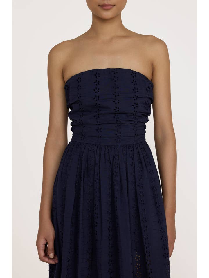LAUDE the Label - Wholesale Dress - Women's - Strapless Tie Back Dress - Navy Lace3