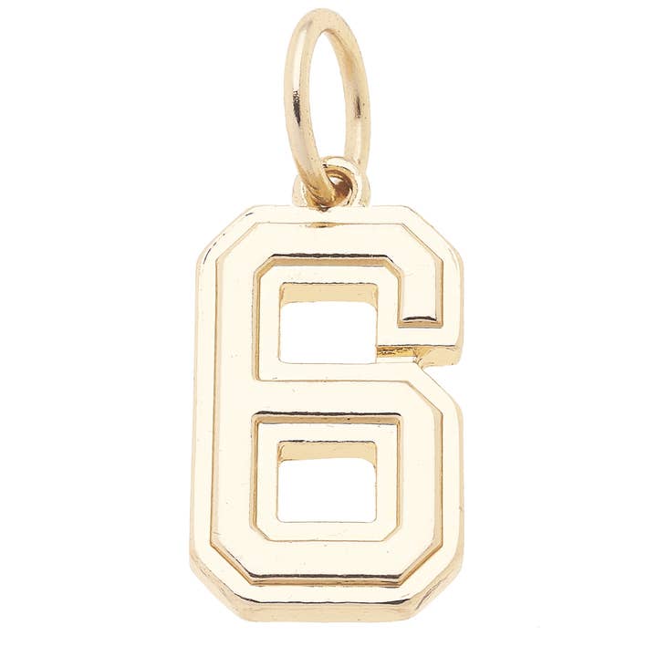 Canvas Style - Wholesale Individual Charm/Pendant - Number Charm in Shiny Gold7