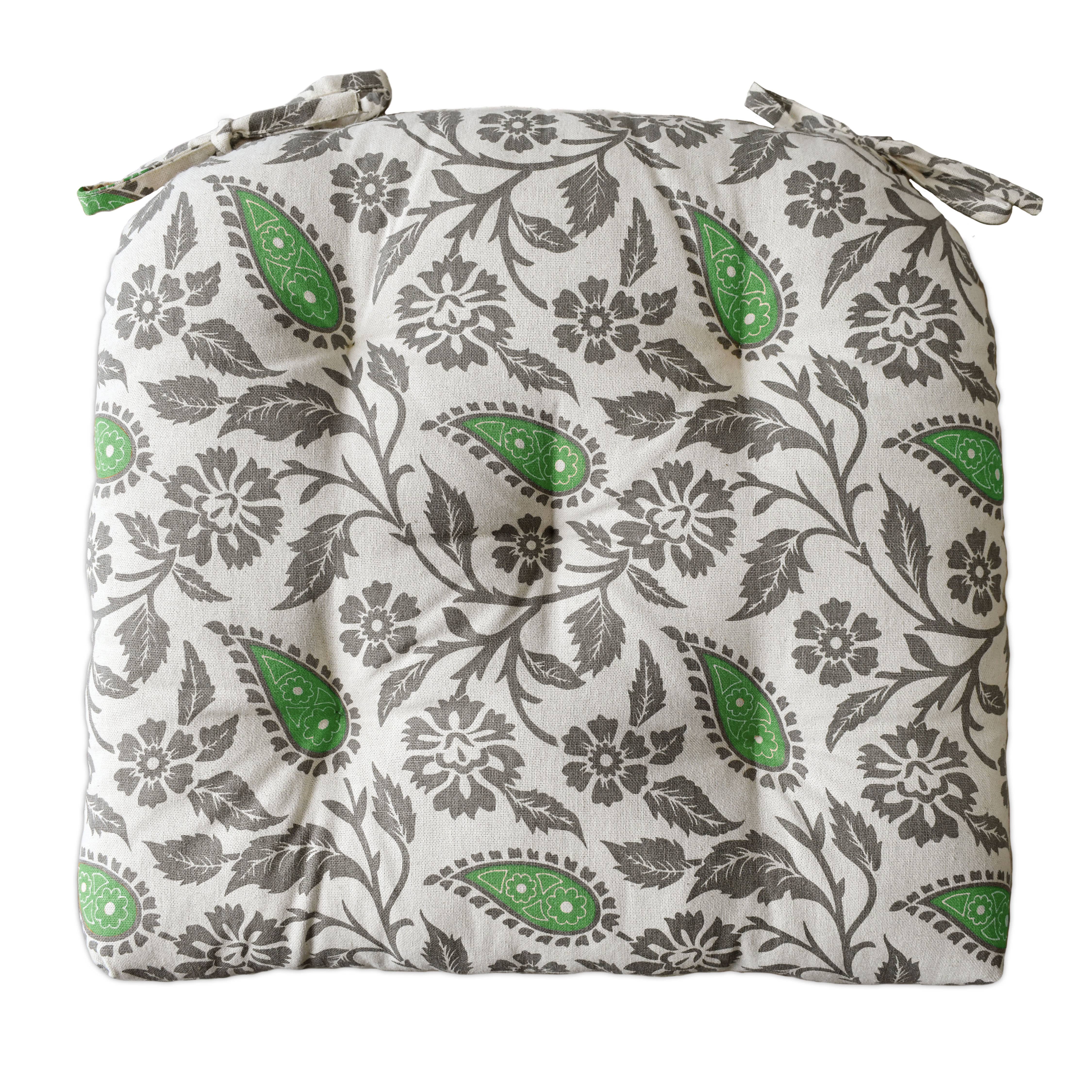 COZY HOMES COLLECTION - Wholesale Chair Cushion - Handmade Cotton Chair Seat Pads Cushions with Ties 16''x16''11