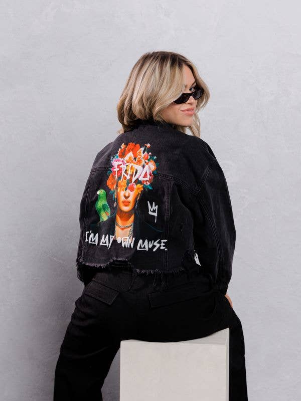 Trio Urban - Wholesale Denim Jacket - Women's - Frida Muse Crop Denim Jacket22