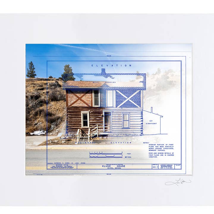 Helena Vintage + Modern Art Print | Blueprint Then & Now for wholesale by Time Travel Art