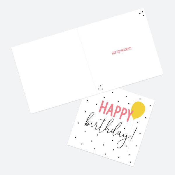 Dotty About Paper – wholesale Birthday card – Birthday Cards For Him & For Her - Mixed Flowers & Typography - Pack of 64