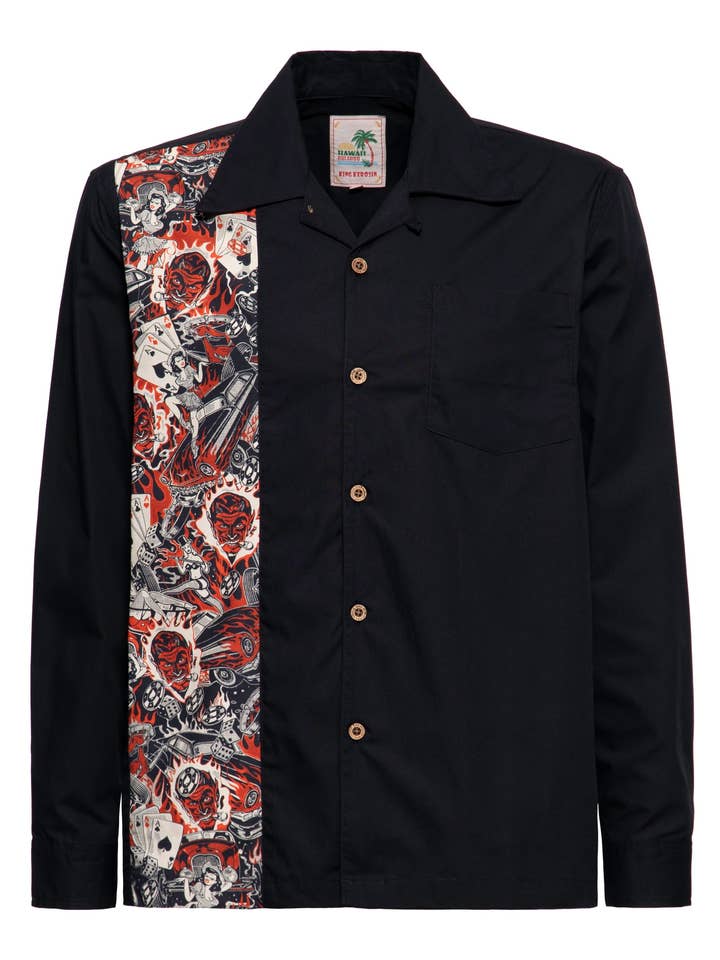 ‘Rockabilly’ overhemd met paneel voor wholesale door KING KEROSIN