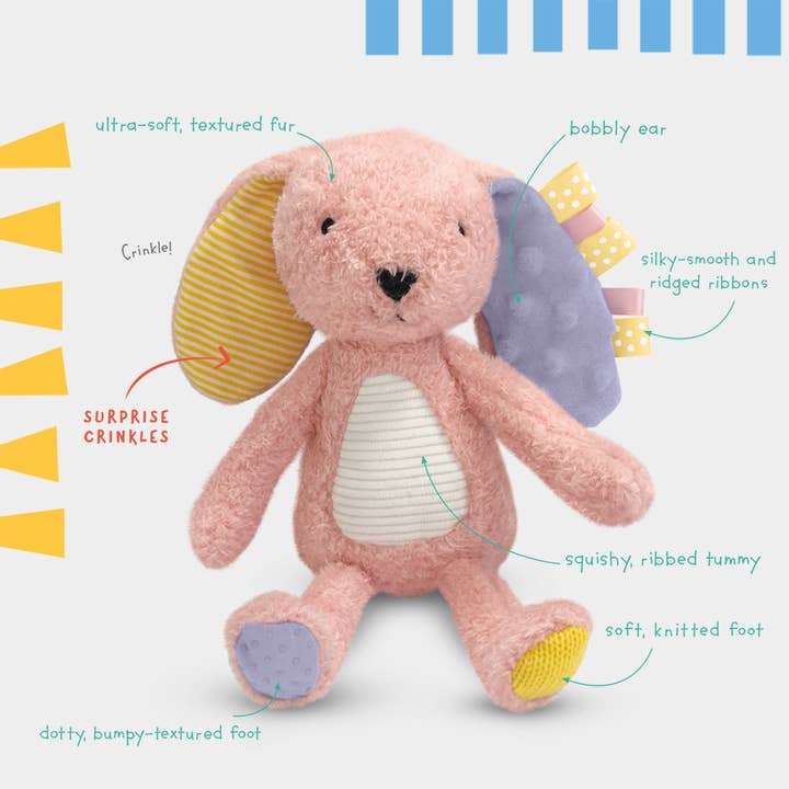 Make Believe Ideas - Wholesale Stuffed/Plush Toy - Kids & Baby - Sensory Snuggables Small Plush Rabbit (polybag/swingtag)1