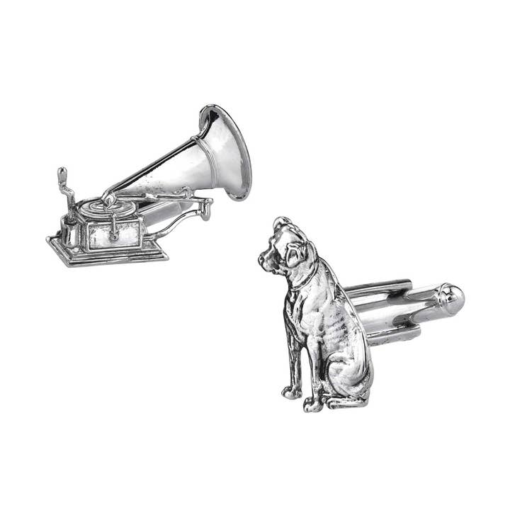 Boutons de manchette pour chien et phonographe de 1928 Jewelry pour la vente par 1928 Jewelry