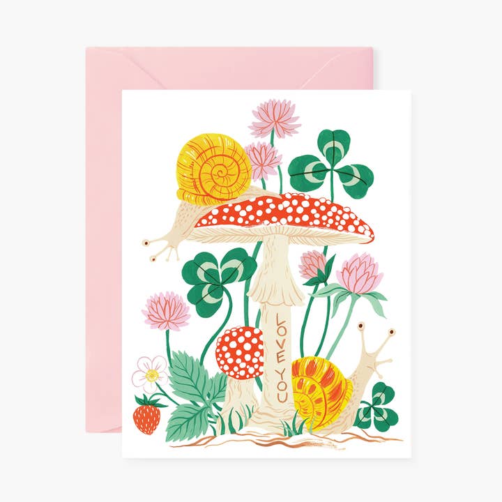 SNAILS, LOVE YOU | Valentine's Day greeting card for wholesale by Botanica Paper Co.
