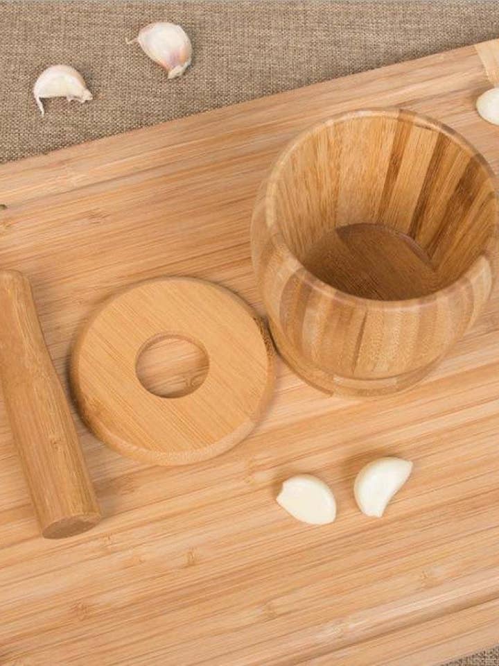 Clearance Bamboo Masher l Garlic Grinder for wholesale by MadebyOmo