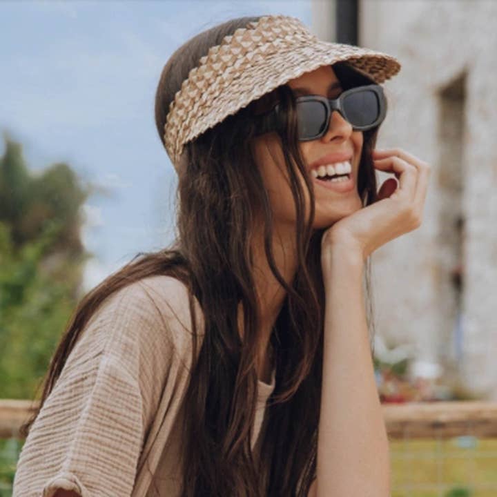 Palm Leaf Visor Hat for wholesale by Queens INC