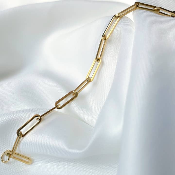 Blueyejewelry - Wholesale Link & Chain Necklace - 18k Gold Paperclip Necklace - Waterproof Link Chain Necklace1