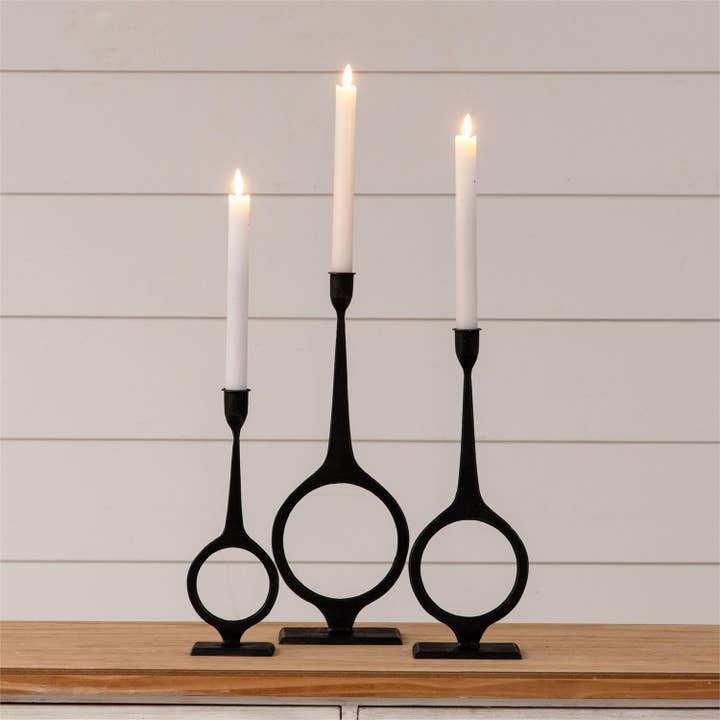 Audrey's Home & Gift - Wholesale Candle Holder - Round Taper Candle Holders (Set Of 03)