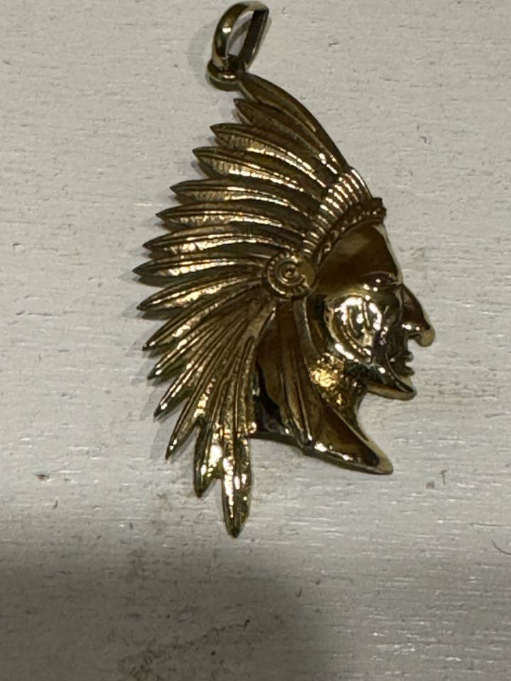 Brass Indian Chief Pendant for wholesale by The Curator