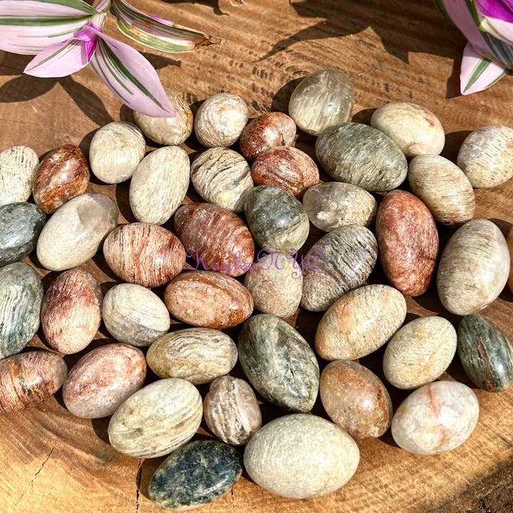 2 Lbs Natural Thousand Layer Phantom Lodalite Quartz Tumble for wholesale by KayleeNYC