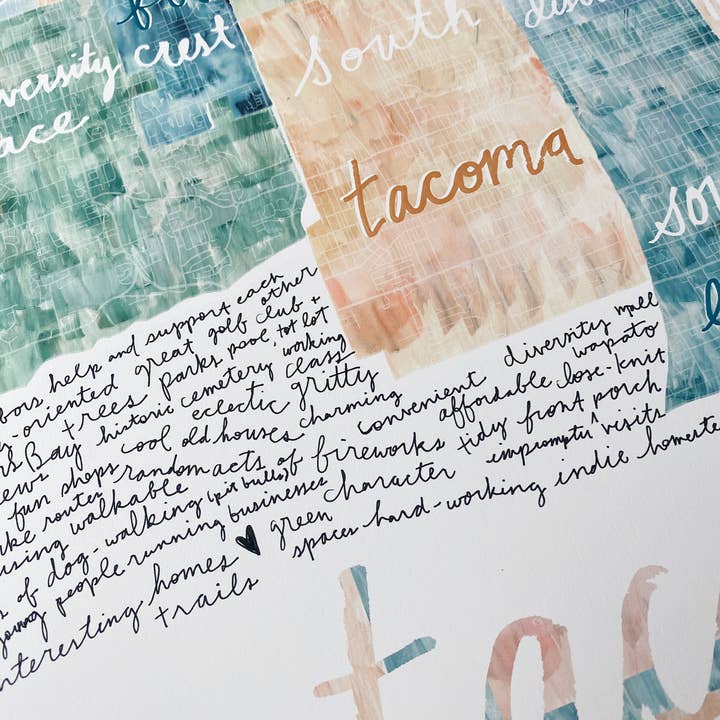 Turn-of-the-Centuries - Wholesale Art Print - TACOMA Neighborhoods Map ART PRINT2