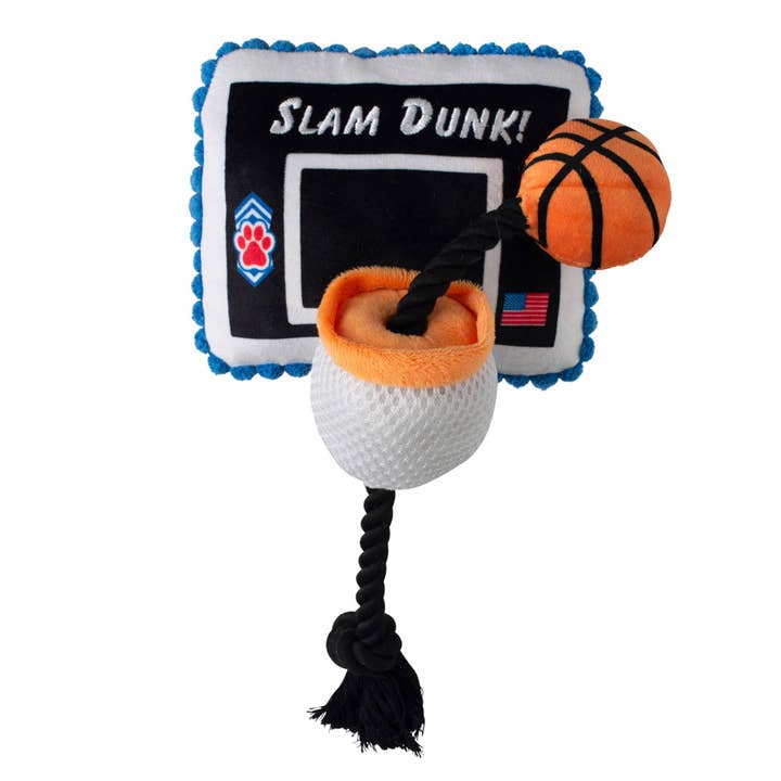 TAKE IT TO THE HOOP PLUSH DOG TOY for wholesale by Petshop by Fringe Studio