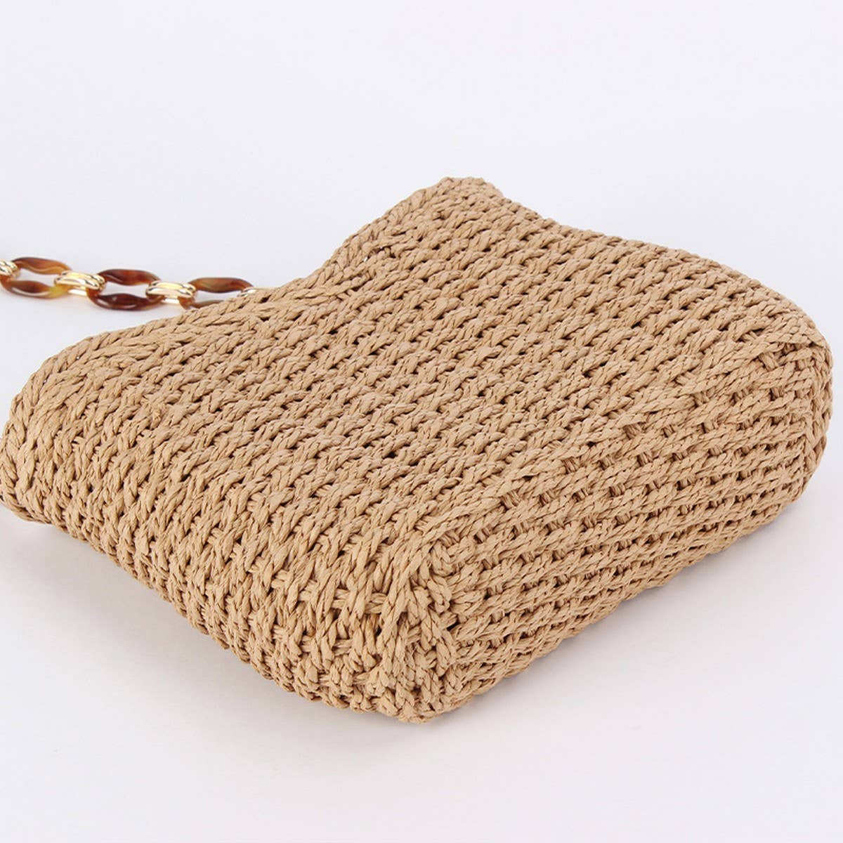 ACCITY - Wholesale Beach Bag - FASHIONABLE AND SIMPLE SOLID COLOR STRAW BAG_CWAB47024