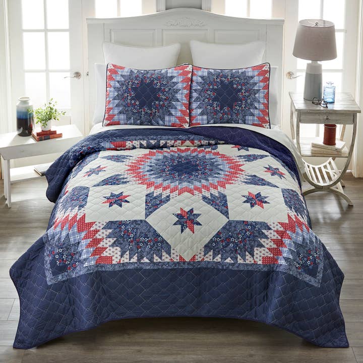 Bluefield Star Polyester Quilt Collection for wholesale by Donna Sharp