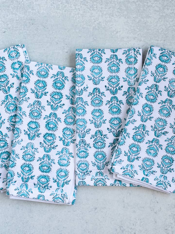 Dinner Napkins (set of 4) - Protea, Midnight & Saltwater for wholesale by Mended