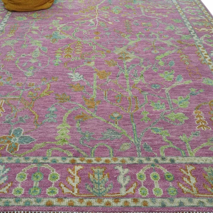 The Rug Decor, Inc. - Wholesale Area rug - The Plants and Roots Pink and Green Hand Knotted Traditional Custom Made Wool Rug9