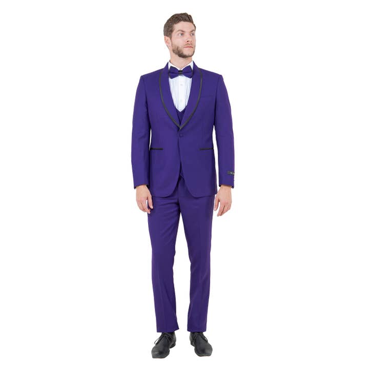 Mens Suits,Birdseye 3 PC- Set, Purple for wholesale by Suits America