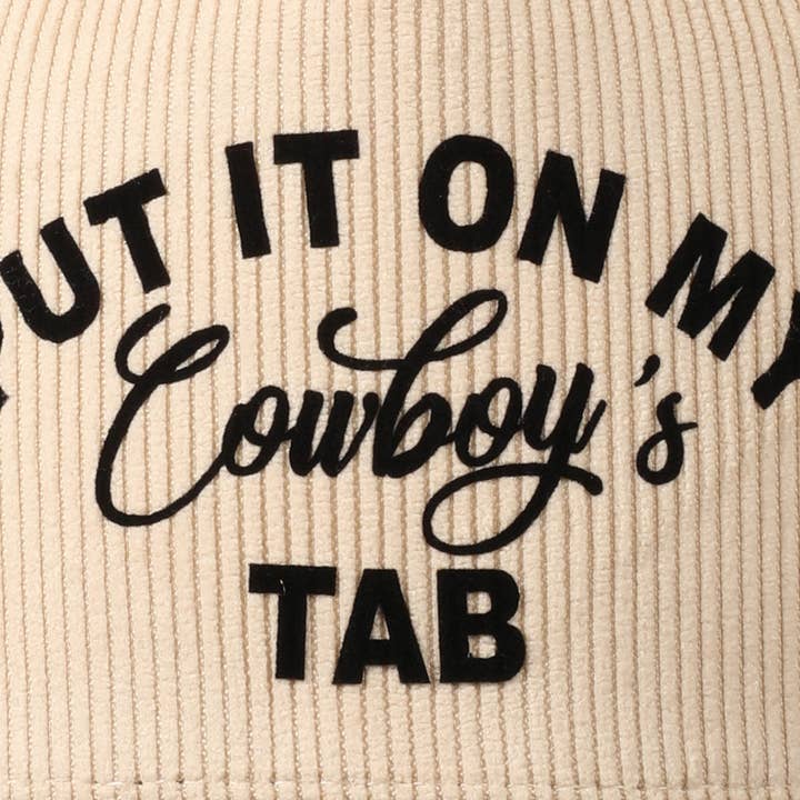 Fashion City – wholesale Baseballkeps - Unisex – Sätt den på min cowboy's Tab tvåfärgad corduroy-keps12