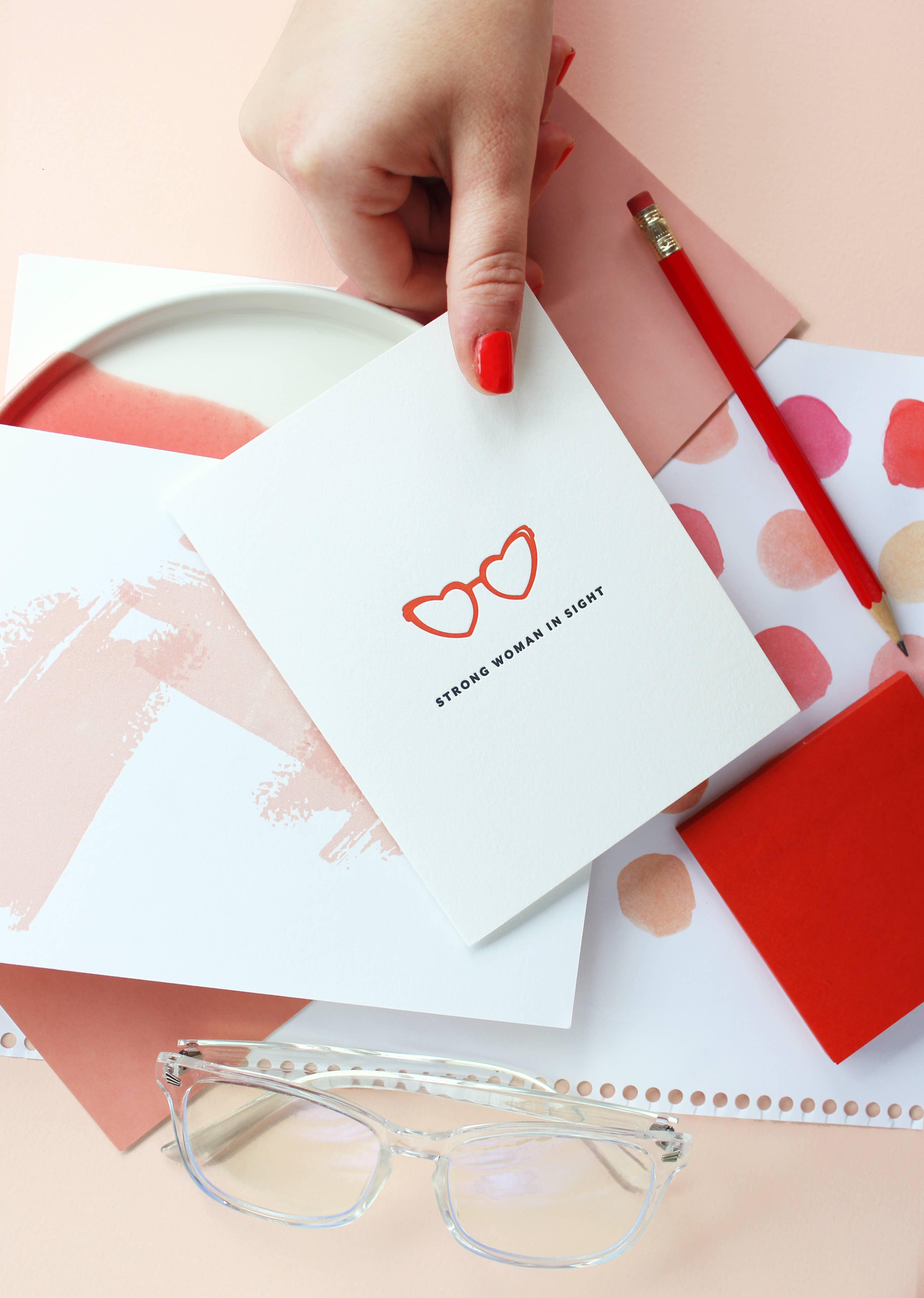 Dahlia Press - Wholesale Encouragement Card - Strong Woman - Letterpress Encouragement Greeting Card1