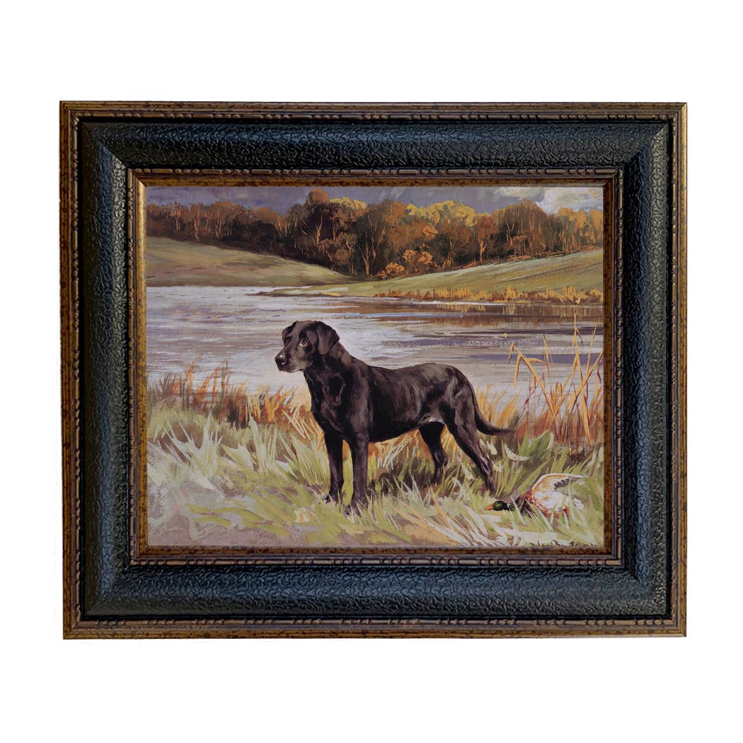 Madison Bay Co. - Historical Home Decor Reproductions - Wholesale Art Print - Labrador Retriever with Duck Framed Painting Print on Canvas76