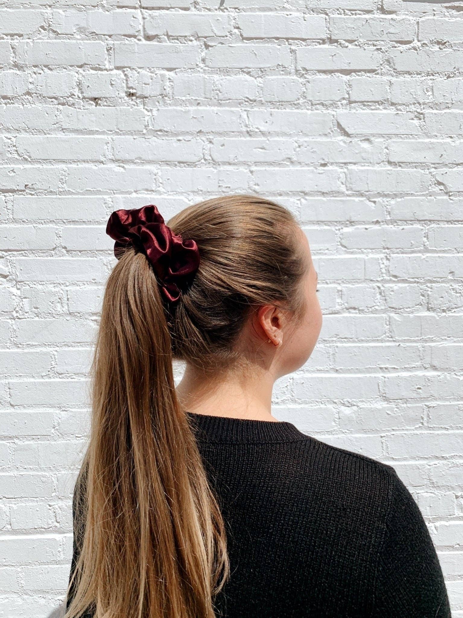 Beyond Scrunchies – wholesale Scrunchie - Women’s – MAROON - Mulberry Silk Scrunchie3
