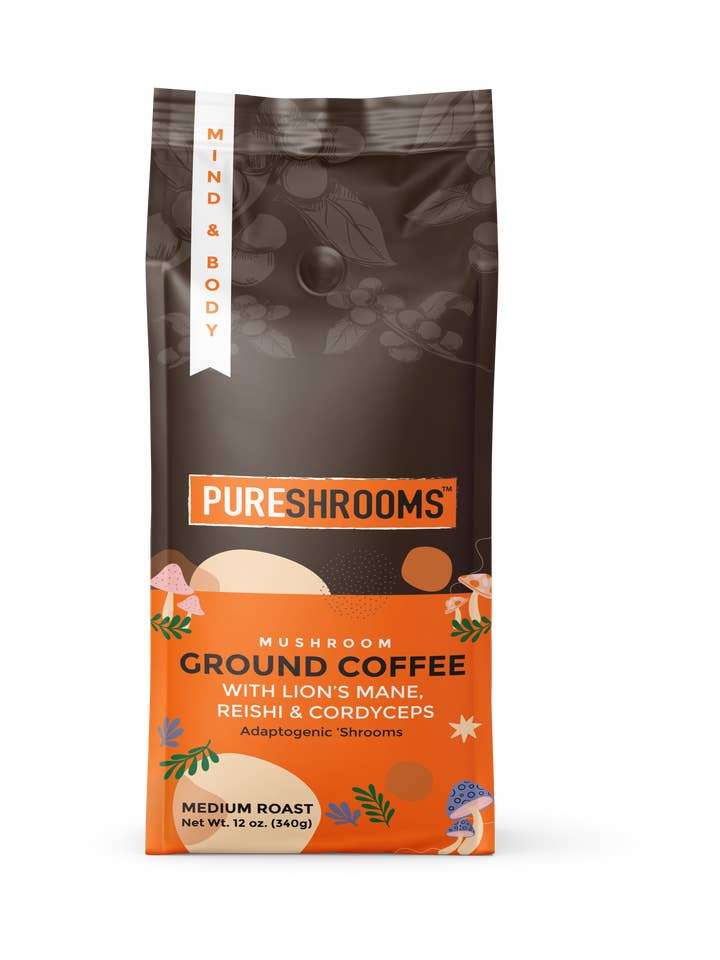 Mind & Body Mushroom Ground Coffee for wholesale by PureShrooms Inc.