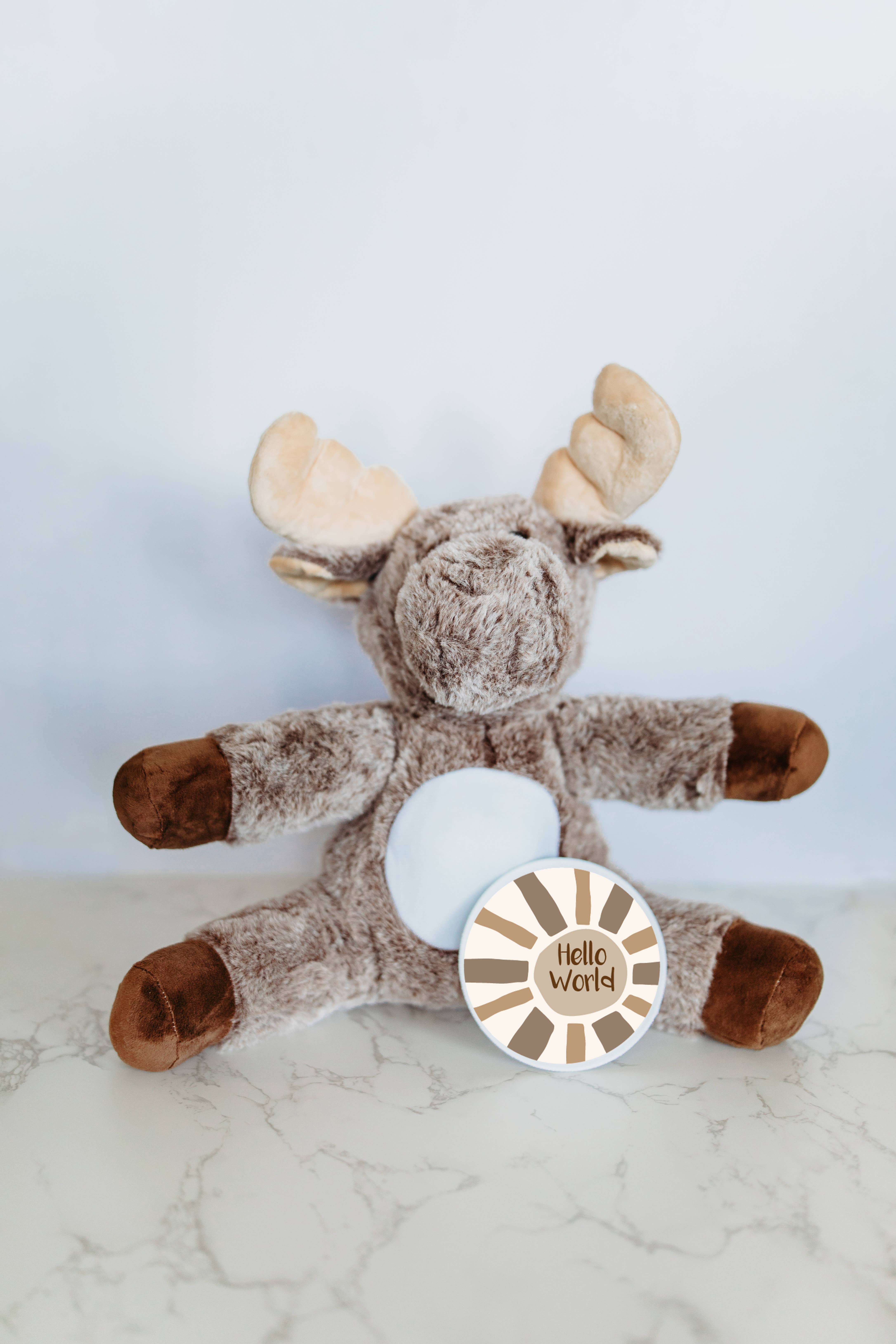 Grow With Me Baby Co - Wholesale Stuffed/Plush Toy - Kids & Baby - Monthly Milestone Discs, Moose Stuffed Animal4