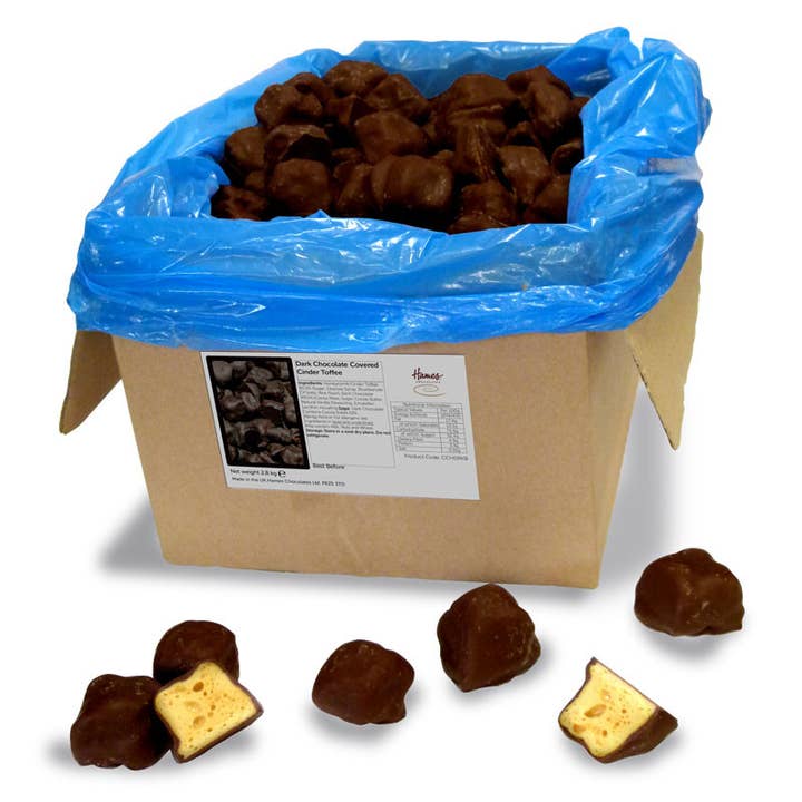 Hames Chocolates - Wholesale Chocolate Covered Sweets - UK ONLY. Bulk Dark Chocolate Covered Honeycomb Pieces