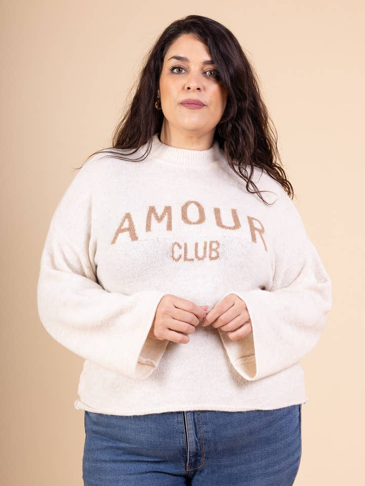 PLUS SIZE "Amour Club" Sweater PP2510GT for wholesale by Pépouz' Paris