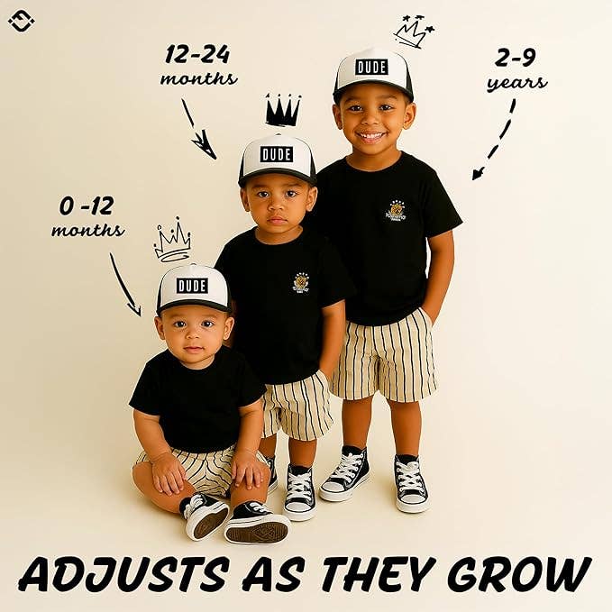 Funky Junque - Vente Casquette de camionneur – unisexe - Casquette de camionneur à bord plat - Dude - Noir/blanc2