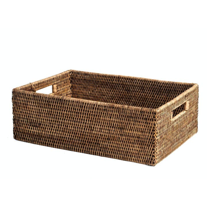 Rektangulær kurv i rattan med håndtag 45x31x15 cm for engroshandel hos H&H
