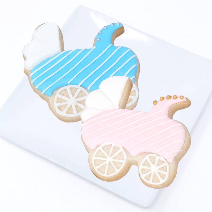 Chá de bebê - Baby Carriage Royal Icing Cookies por atacado de Wild Angel Treats, LLC
