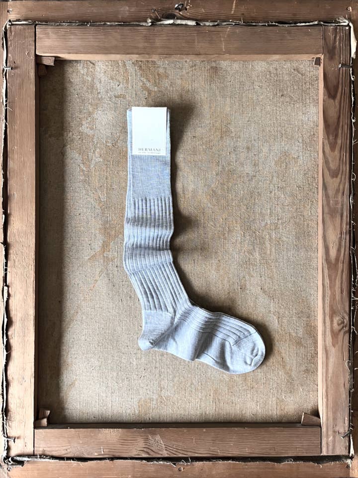 Cashmere-Seda de Luxo Grigio na altura do joelho por atacado de Hermani Heritage