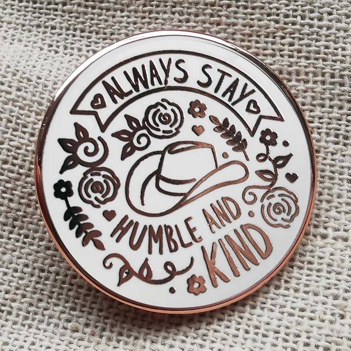 Humble and Kind Enamel Pin for wholesale by Rootin' Tootin' Tees