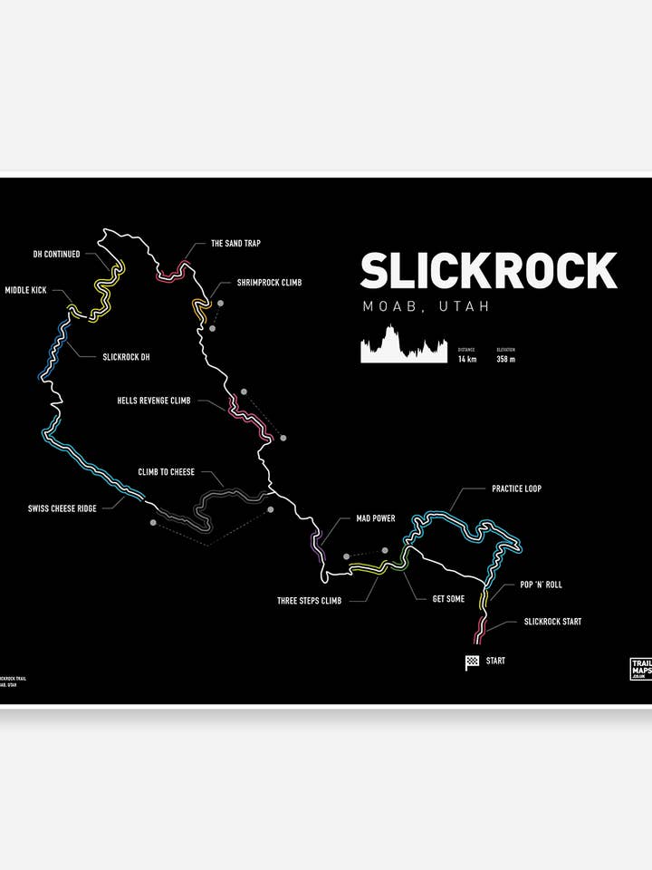 Slickrock Utah Art Print for wholesale by Trailmaps.com