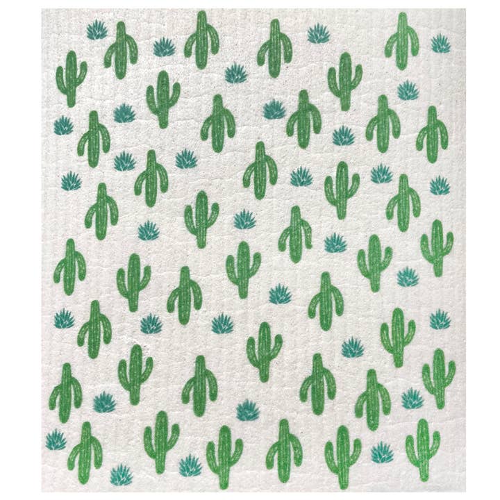 Ink and Fiber Designs - Wholesale Dishcloth - Agave Saguaro Cactus Pattern Swedish Dishcloth