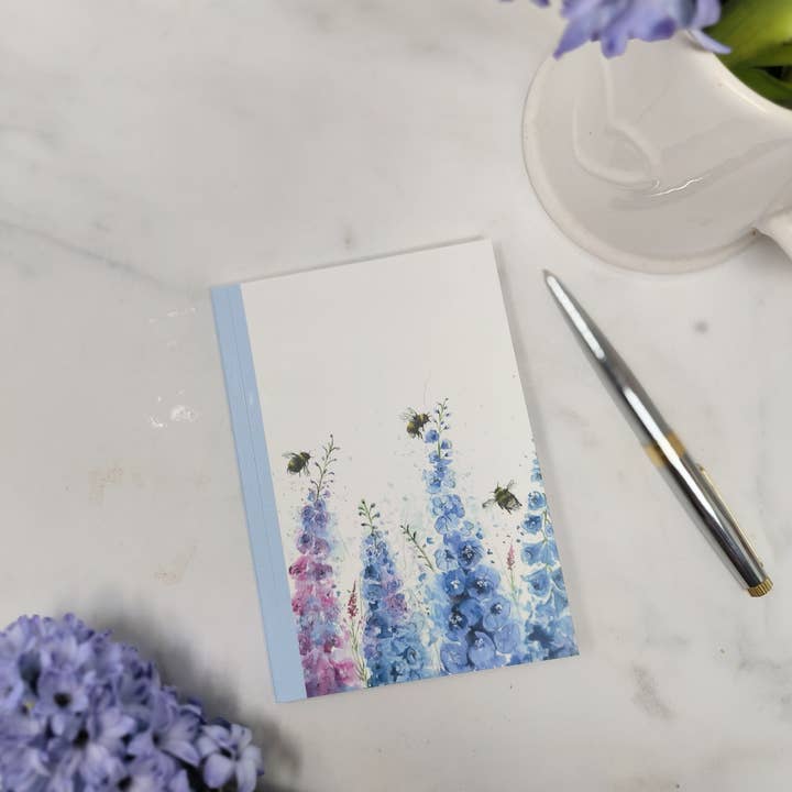 Cuaderno de bolsillo «Delphiniums» (A6), paquete de 3 para venta al por mayor de Love Country