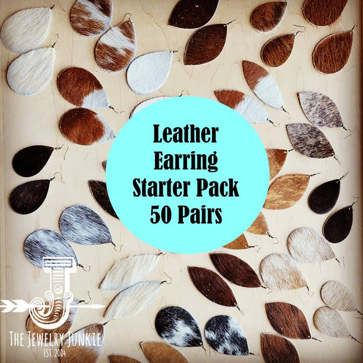 **Leather Earring Starter Pack-Hair-On-Hide-50 Pairs 208n for wholesale by The Jewelry Junkie
