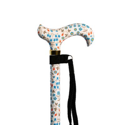 WC Walking Canes - Wholesale Body Brace/Support - White Wilderness Adjustable Cane with Braided Wrist Strap