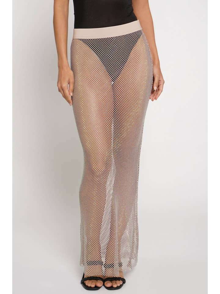 RHINESTONE MESH MAXI SKIRT for wholesale by Sans Souci