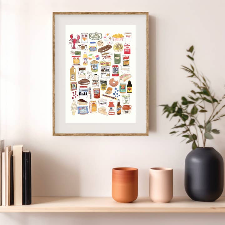 Sarah Wormann Art - Wholesale Art Print - Local New England Foods - Art Print - Fluff & More7