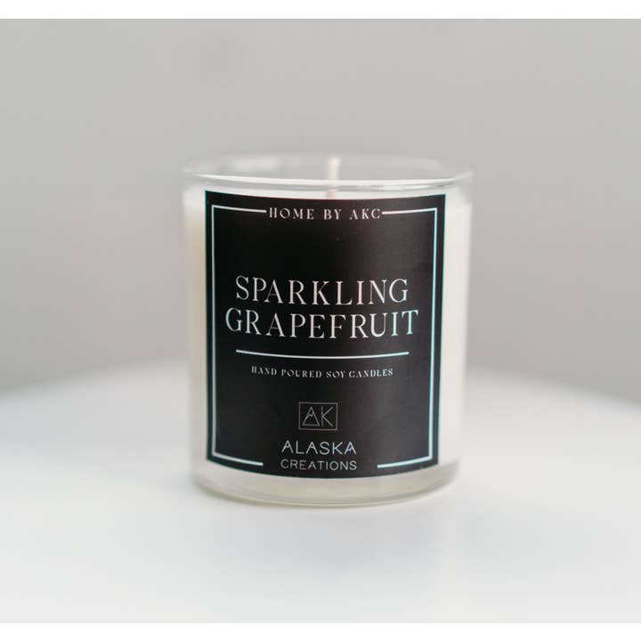 12oz Hand-Poured Sparkling Grapefruit Soy Candle for wholesale by Alaska Creations