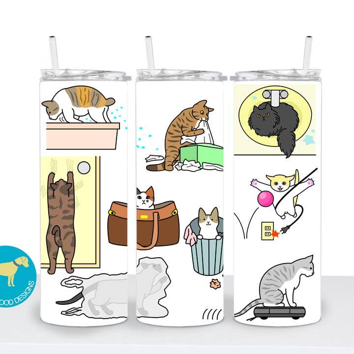 Naughty Cats #1 20 oz. Tumbler for wholesale by Barleywood Designs