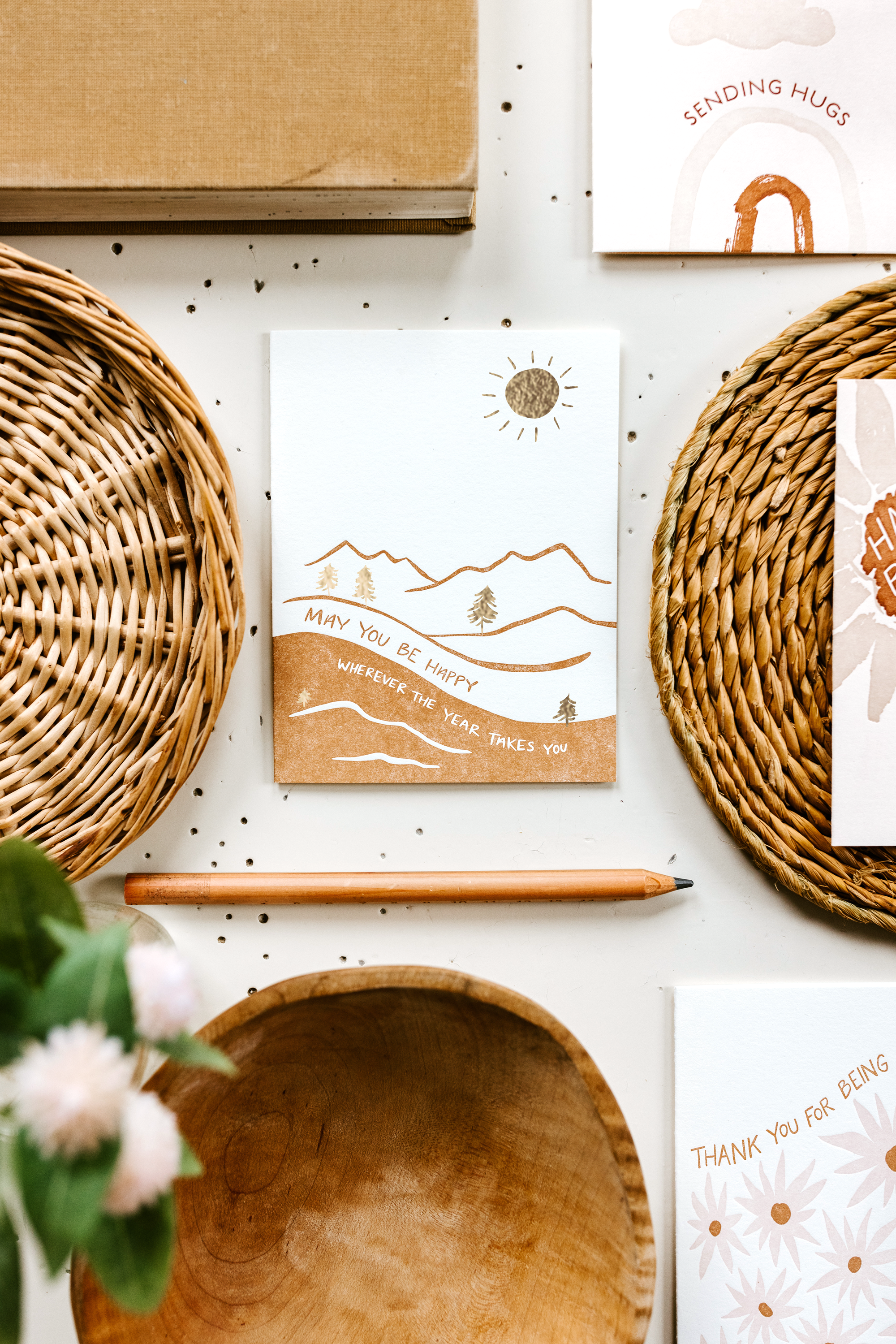 Lake Erie Design Co. - Wholesale Birthday Card - May you be Happy - Mountain - Letterpress Card2