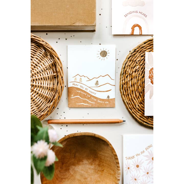 Lake Erie Design Co. - Wholesale Birthday Card - May you be Happy - Mountain - Letterpress Card2